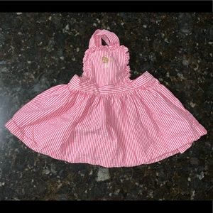 Baby Striped Ralph Lauren Overall Dress sz 9M